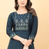 Women Embroidered Rayon Straight Kurta