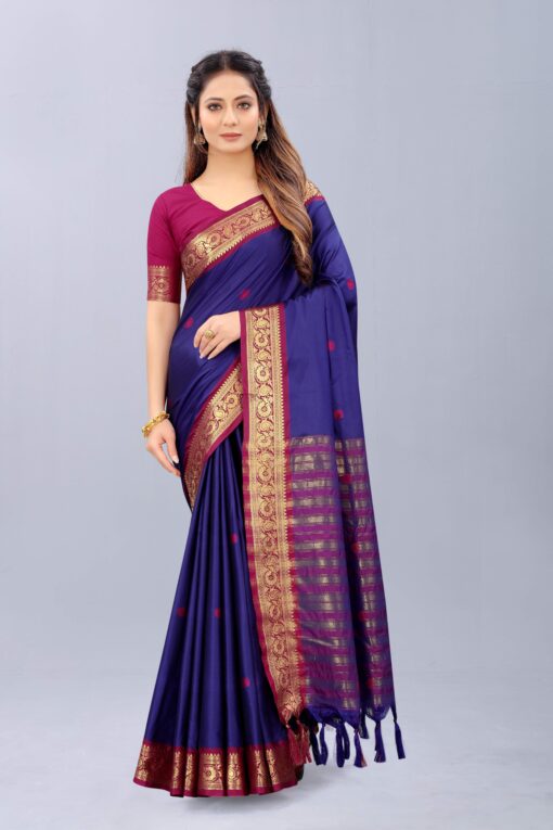 blue colour cotton silk sarees