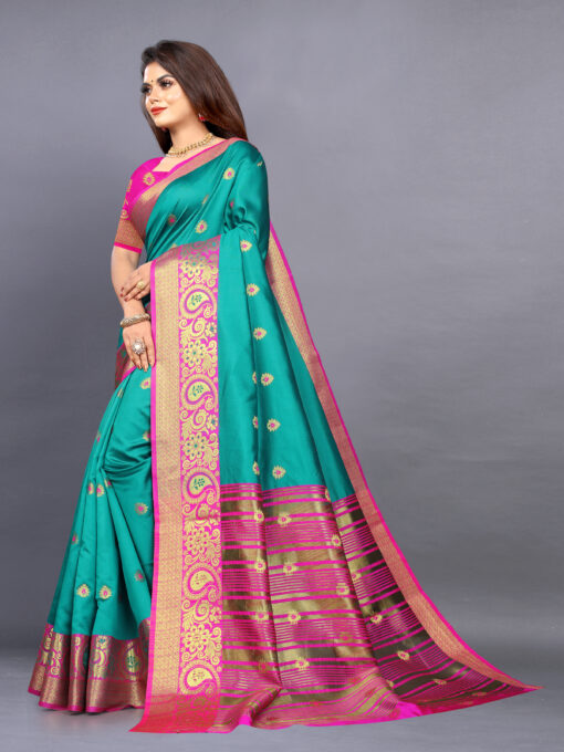 green kanchipuram silk saree