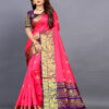 pink colour handloom saree