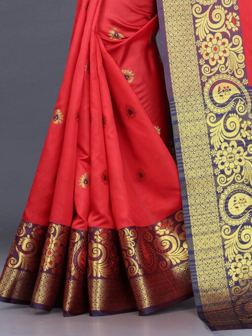 red color silk saree