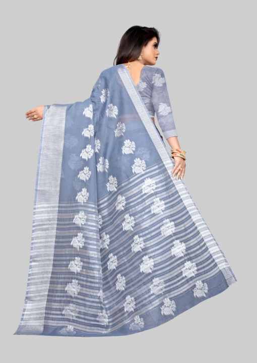 light grey colour saree