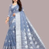 grey colour wedding saree