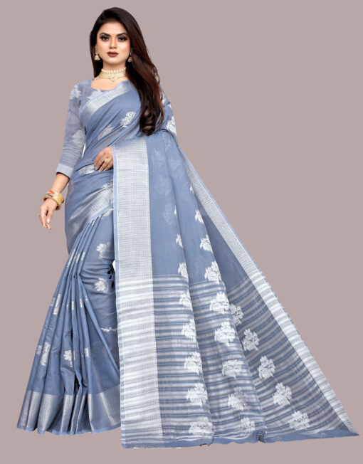 grey colour wedding saree