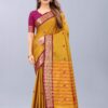 yellow colour saree cotton