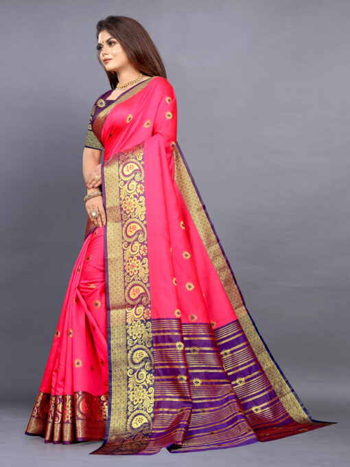 pink colour silk cotton sarees