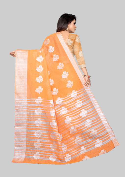 banarasi silk saree orange colour