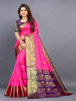 rose cotton saree