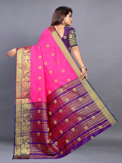 pink cotton handloom saree