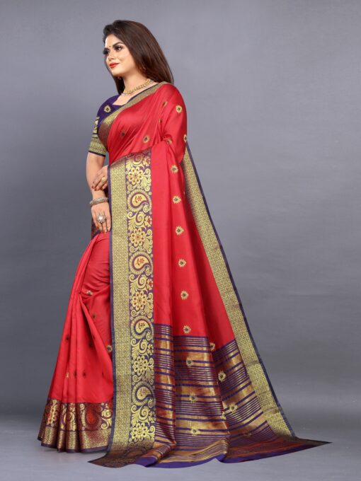 banarasi silk saree red colour