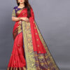 chilli red kanchipuram wedding saree