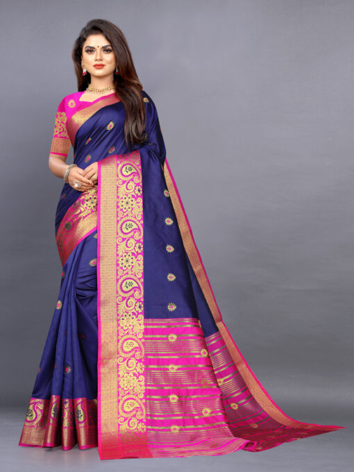 handloom saree blue colour