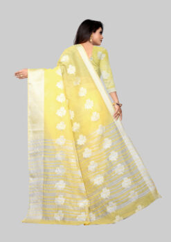 yellow colour silk cotton saree