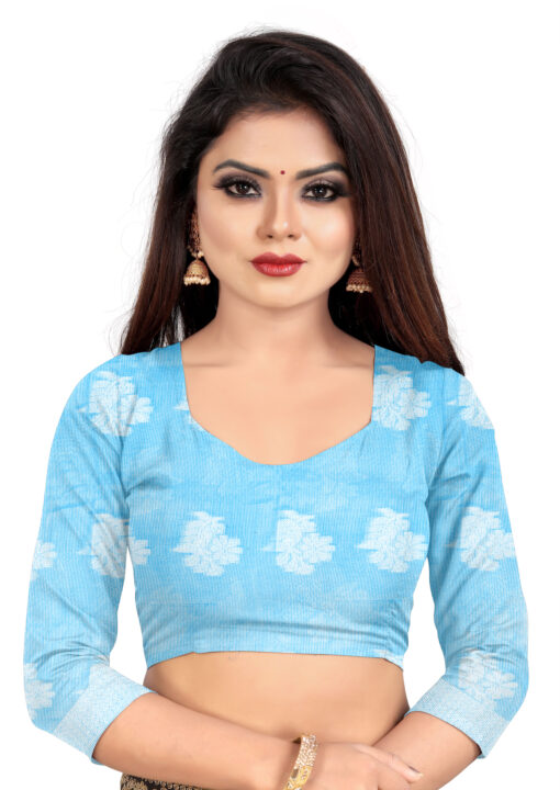 sky blue blouse for saree