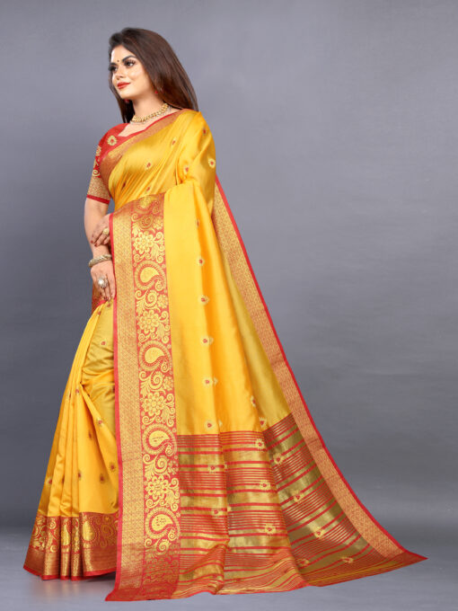 yellow cotton sarees online shopping