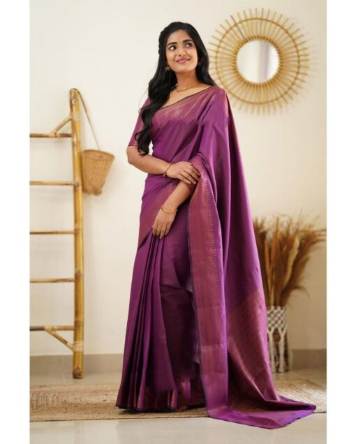 purple designer saree