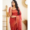 Festive tomato red saree