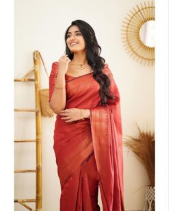 Festive tomato red saree