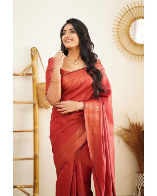 Festive tomato red saree