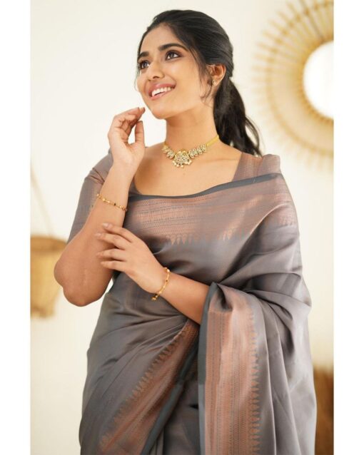 light grey colour saree