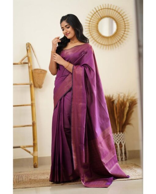 purple colour saree for wedding