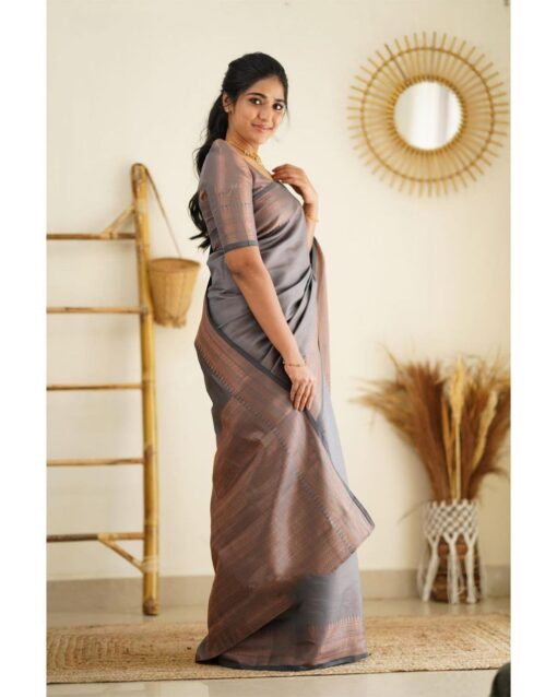 banarasi grey saree