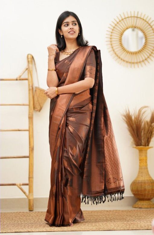 chocolate colour saree online