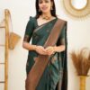 dark green kanjeevaram saree