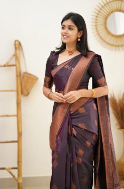 purple color mysore silk saree